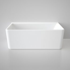 caroma cube back to wall bath 1600 white cu6wfw