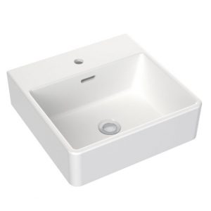 clark square wall basin 1th 400mm white cl40007 w1
