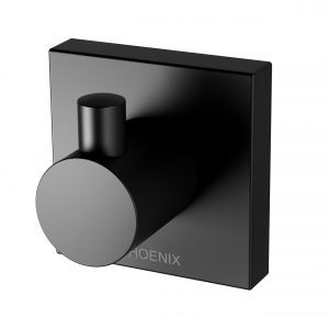 phoenix radii robe hook square black rs897mb